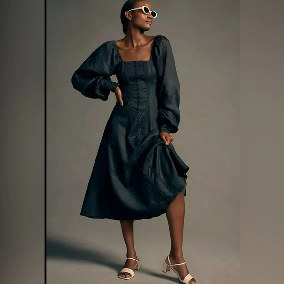 Joslin Mahla Linen Midi Dress - Picture 1 of 3